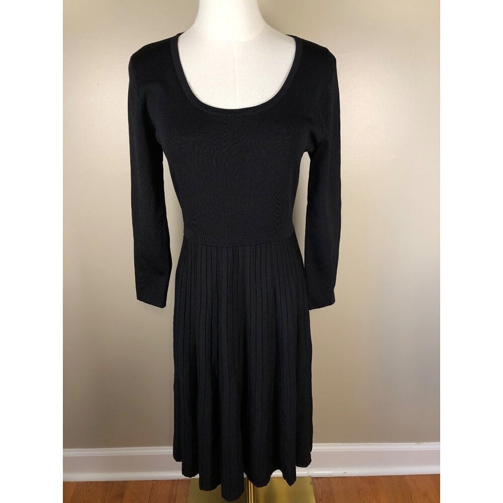 Carmen Fit & Flare Scoop Neck With Ribbed Knit Skirt Whimsygoth Black Dress Sz M